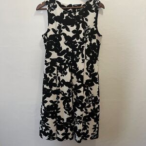 Karl Lagerfeld Paris Evening Dress Women Black White Floral Cocktail Glam